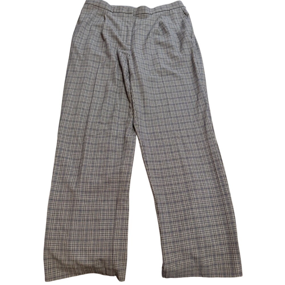 Liz‎ Claiborne LizSport Pants Womens 16 Gray Plaid Straight Career Stretch